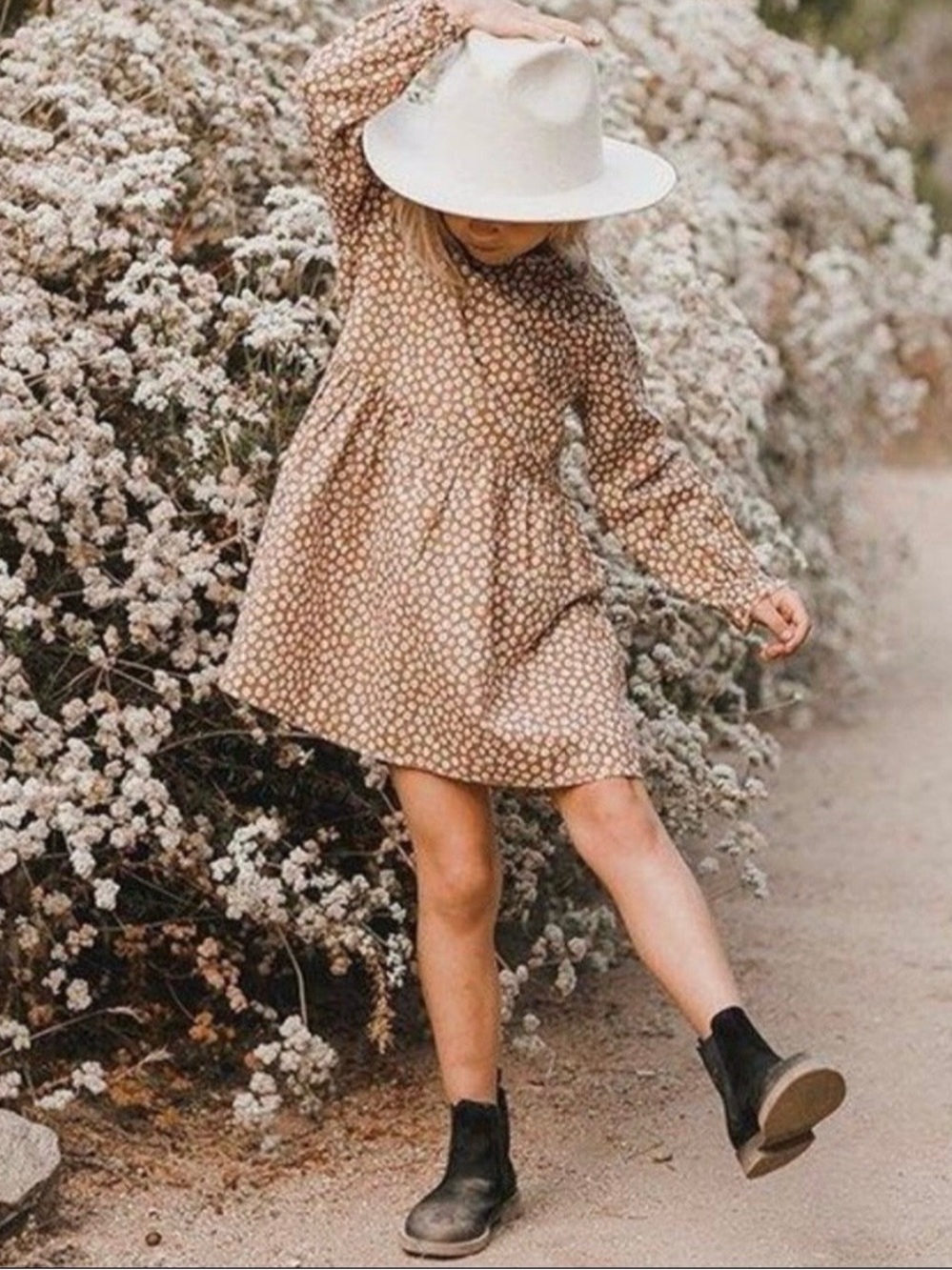 Rylee + Cru Janie Dress Toddler Size 4-5 Years Brown